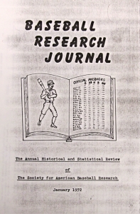 Baseball Research Journal #1 (1972)