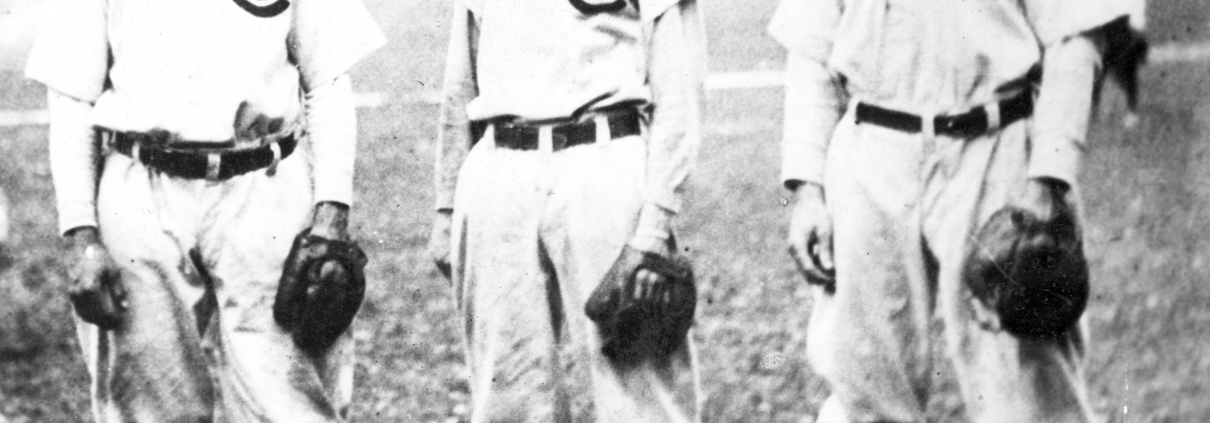 The defensive heart of the 1906–10 Cubs.