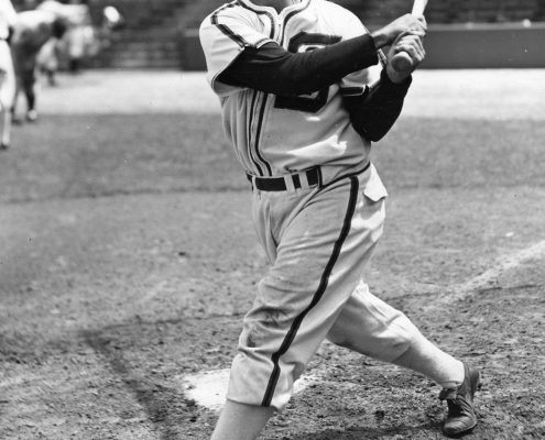 Luke Appling takes batting practice before a game at Comiskey Park in 1940. (SABR-Rucker Archive)