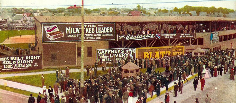 1911 postcard of Borchert Field in Milwaukee