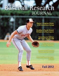 Baseball Research Journal, Fall 2012 (Vol. 41, No. 2)