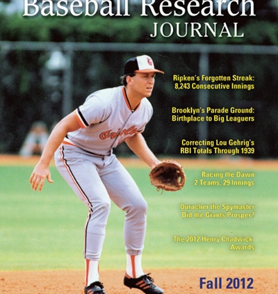 Baseball Research Journal, Fall 2012 (Vol. 41, No. 2)