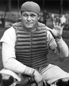 Hall of Fame slugger started out as a catcher, but moved to first base after the A's acquired Mickey Cochrane.