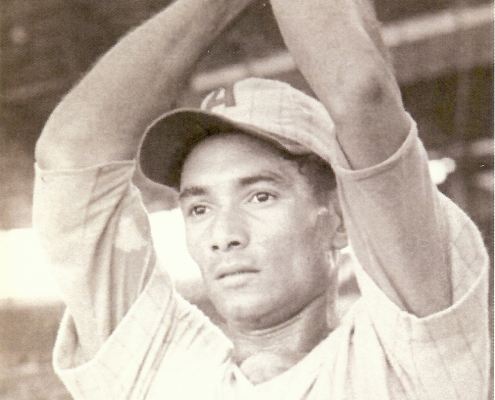in the uniform of the 1968–69 National Series champion Azucareros ball club, three seasons after his miraculous three-game pitching string.