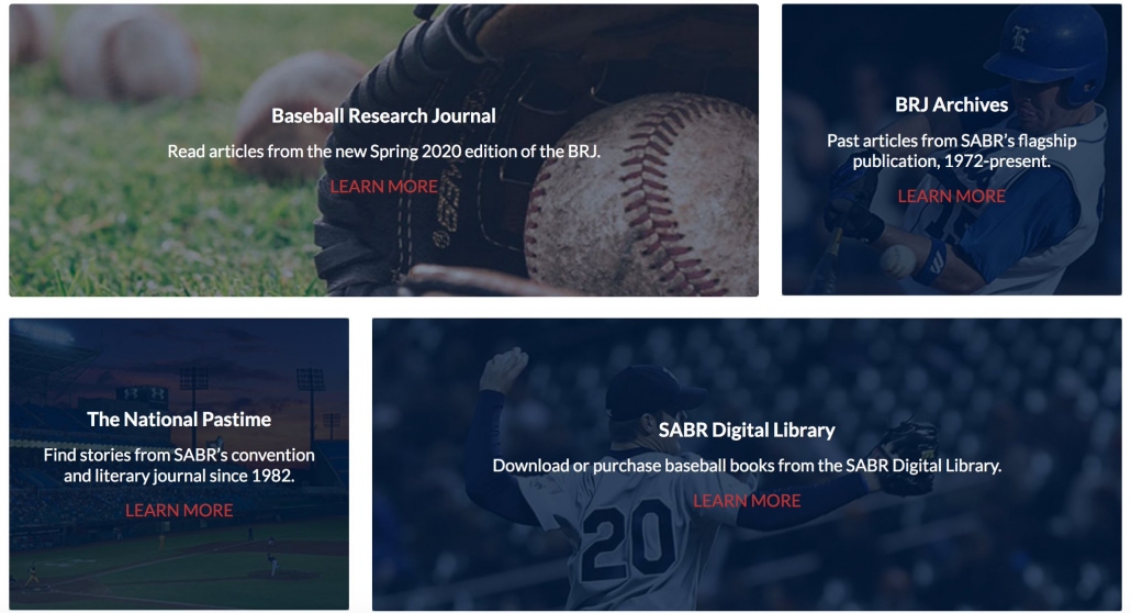 SABR Research Collection screenshot