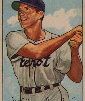 1952 Bowman baseball card of Stephen “Bud” Souchock