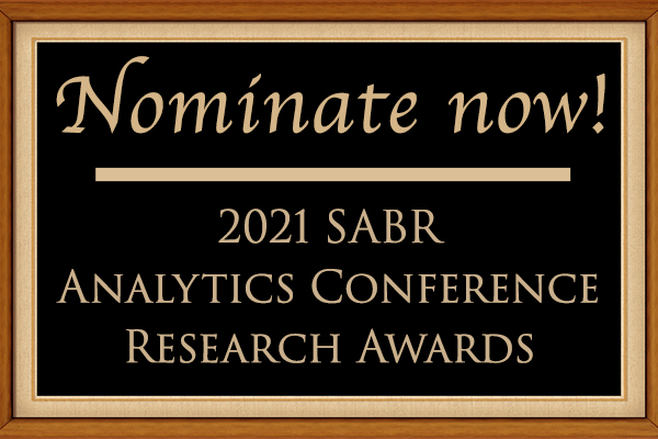 Seeking 2021 SABR Analytics Conference Research Award nominations