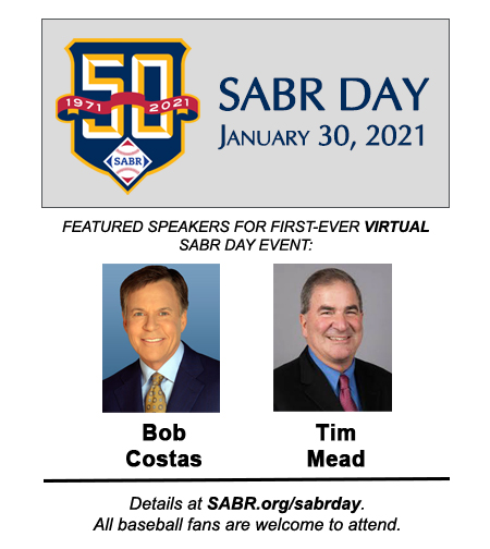 2021 SABR Day speakers: Bob Costas, Tim Mead