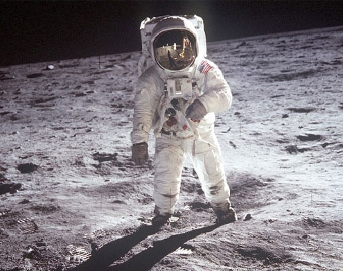 Neil Armstrong sets foot on the surface of the moon on July 20, 1969 (NASA)