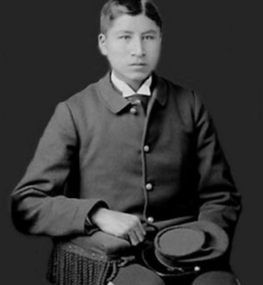 1887-88 photo of Jacob White Eyes as an 18-year-old student of the Educational Home for Boys, by John N. Choate, Carlisle, Pennsylvania, National Anthropological Archives, Smithsonian Institution.