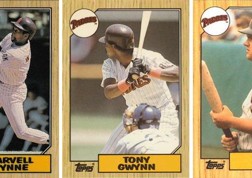 1987 Padres: Marvell Wynne, Tony Gwynn, John Kruk (THE TOPPS COMPANY)