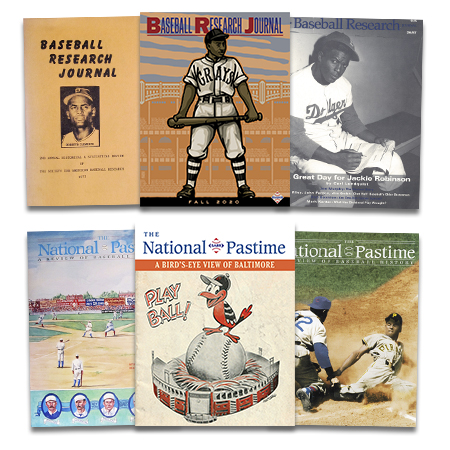 Baseball Research Journal and The National Pastime covers