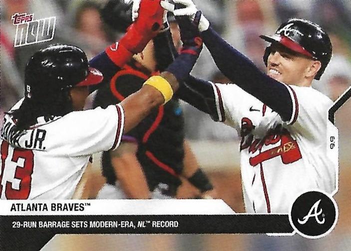 The Atlanta Braves scored a modern NL record 29 runs on September 9, 2020 (THE TOPPS COMPANY)