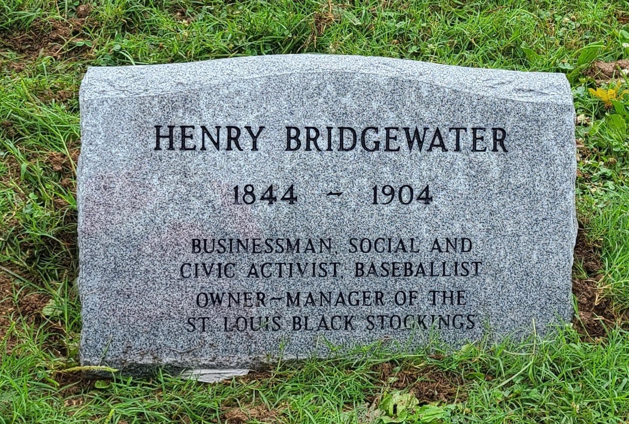 Henry Bridgewater grave marker at St. Peter's Cemetery, Normandy, Missouri (COURTESY OF JEREMY KROCK)