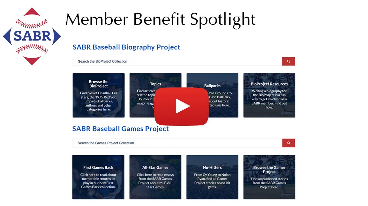 SABR Member Benefit Spotlight: BioProject and Games Project