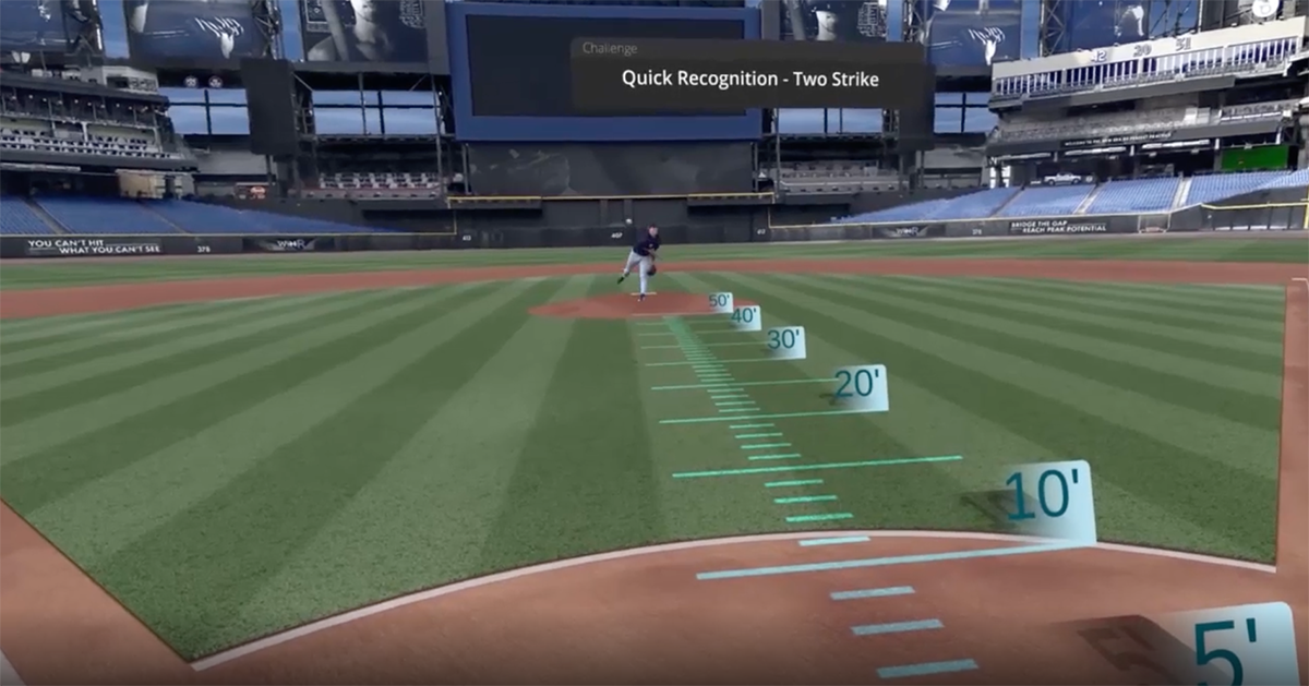 A WIN Reality training program challenges the player/batter to recognize and identify the pitch as early as possible. (WIN REALITY)