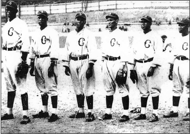 1934 Pittsburgh Crawfords pitchers, from left: Satchel Paige, Leroy Matlock, William Bell, Harry Kincannon, Sam Streeter, and Bertrum Hunter. All were expected to return in 1935, but Paige held out and Bell joined the Brooklyn Eagles in midseason. (CENTER FOR NEGRO LEAGUE BASEBALL RESEARCH)