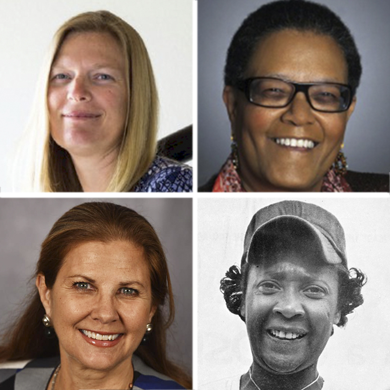 2021 Dorothy Seymour Mills Lifetime Achievement Award finalists: Justine Siegal, Claire Smith, Toni Stone, Janet Marie Smith