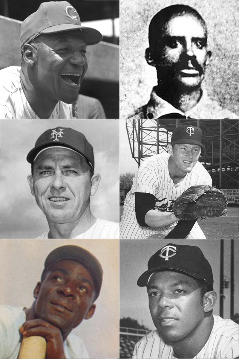 2022 Baseball Hall of Fame class: (clockwise from top left) Buck O'Neil, Bud Fowler, Jim Kaat, Tony Oliva, Minnie Miñoso, Gil Hodges