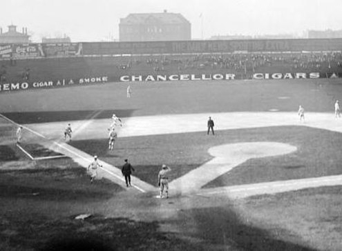 Game action at South Side Park, later Schorling Park, in 1907. (CHICAGO HISTORY MUSEUM)