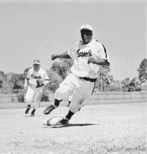 Jackie Robinson with the Montreal Royals. (National Baseball Hall of Fame Library)