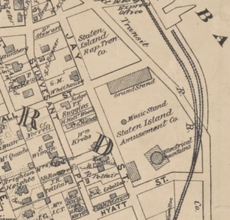 Map of St. George Grounds, circa 1888 (Courtesy of Larry DeFillipo)