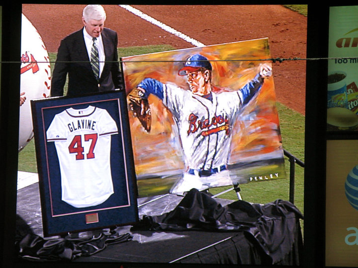 Tom Glavine number retirement ceremony on August 6, 2010, at Turner Field in Atlanta (Photo: Jacob Pomrenke)