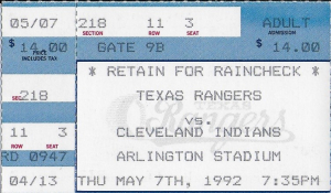 1992 05 07 ticket stub