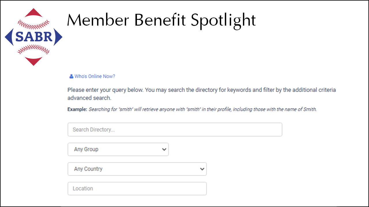 SABR Member Benefit Spotlight: Membership Directory