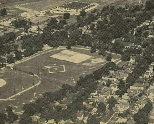 Aerial image of Maple City Park in the early 1950s (Courtesy of HornellHome.com)