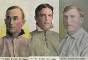 Ty Cobb, Eddie Cicotte, Clyde Engle (Trading Card DB)