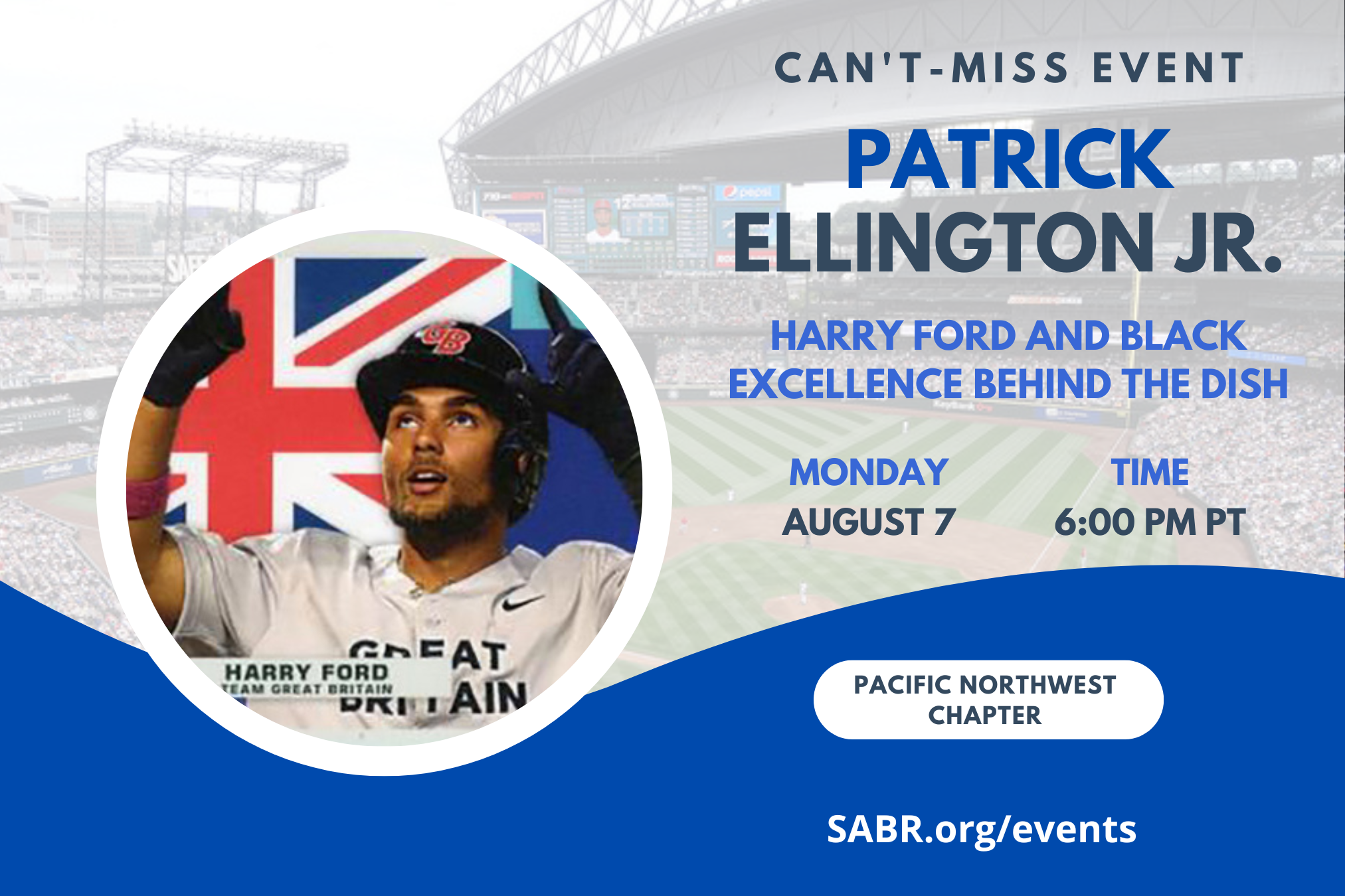SABR's Pacific Northwest Chapter will hold a virtual Zoom meeting at 6:00 p.m. PDT on Monday, August 7, 2023. All baseball fans are welcome to attend. Our guest speaker is Patrick Ellington Jr., an independent baseball researcher and scholar who posts his work to The Red Black Green Baseball Blog. There, he focuses his writing on the African diaspora's past, present, and future relationship with baseball.

His presentation will be titled, "Harry Ford and the Resurgence of Black Excellence Behind the Dish," and he'll discuss Seattle Mariners prospect Harry Ford, among others, to illustrate the incoming wave of talented black catchers in professional baseball.