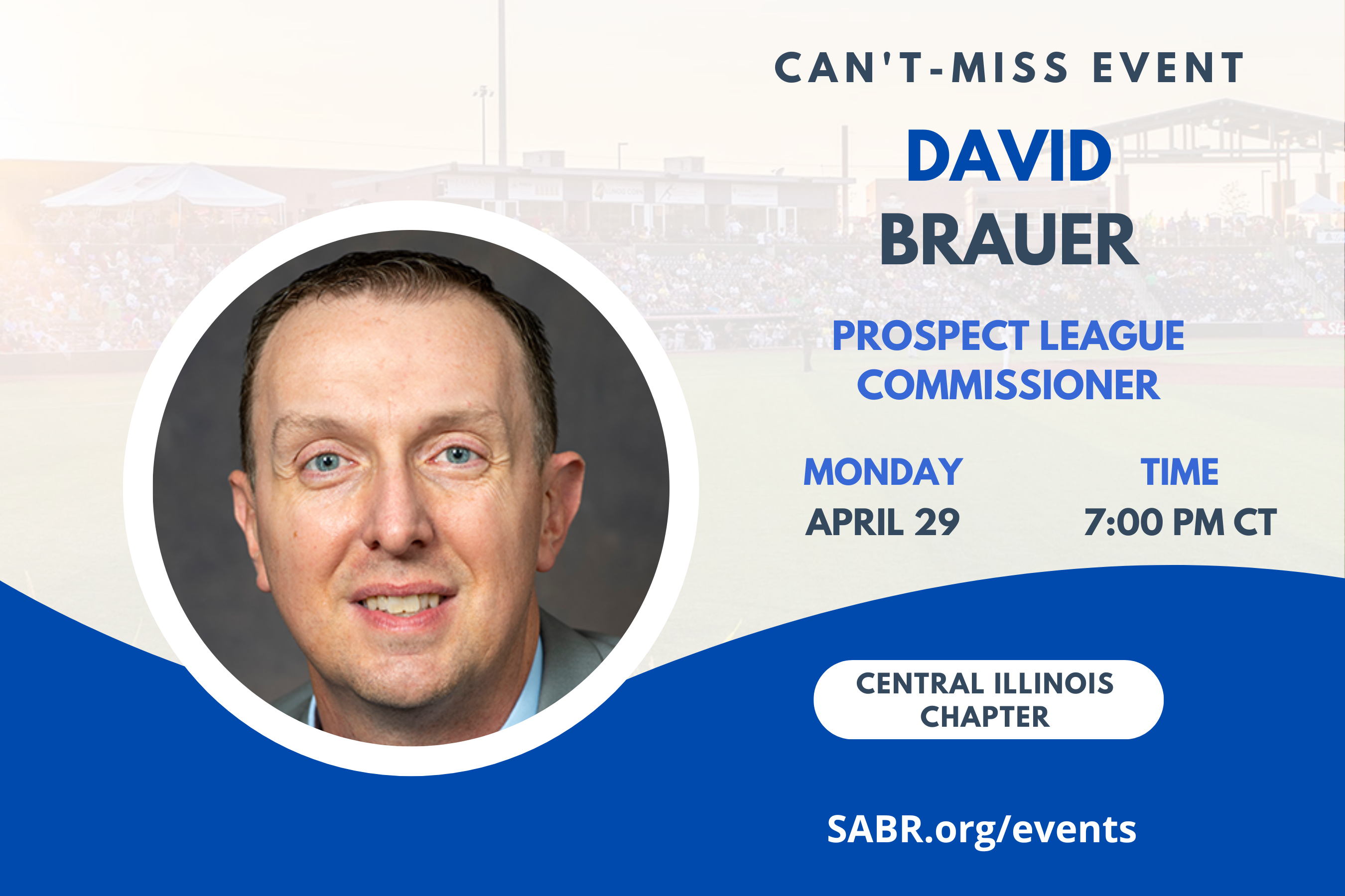 SABR's Central Illinois Chapter will hold a virtual Zoom meeting on Monday, April 29 at 7:00 p.m. Central time. Prospect League Commissioner David Brauer will be joining us to announce our group project and new partnership between SABR-CI and the Prospect League. We will be working on researching, and helping to collect, their history with a focus on the players with special emphasis given to players who have gone on to the MLB.  All baseball fans are invited to attend.