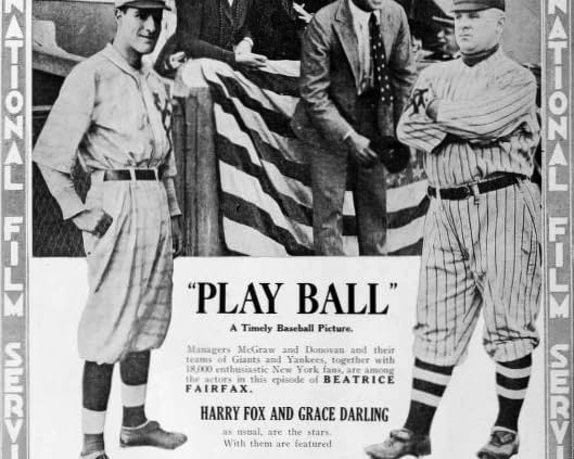 Play Ball! film publicity poster, 1916 (IMDB.com)