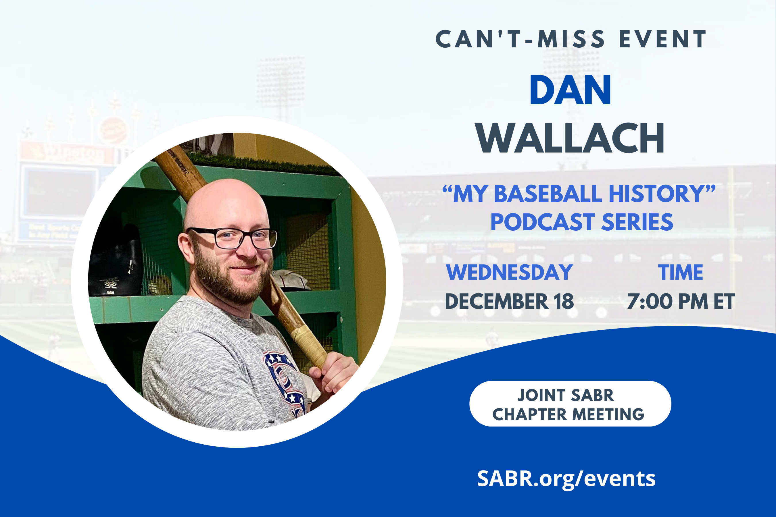 SABR's East Coast chapters have collaborated to bring you this special presentation via Zoom Meeting on Wednesday, December 18, 2024 at 7 PM Eastern, 4 PM Pacific. All baseball fans are invited to attend! Our guest will be Dan Wallach. SABR member Dan Wallach is a Chicago native and a White Sox fan. He is the former Executive Director of the Shoeless Joe Jackson Museum and Baseball Library in Greenville, South Carolina, and host of the My Baseball History long-form interview podcast series.