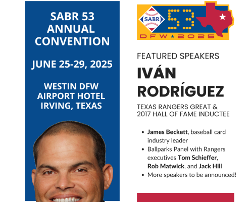 SABR 53 featured speakers: Iván Rodríguez, James Beckett, Ballparks Panel