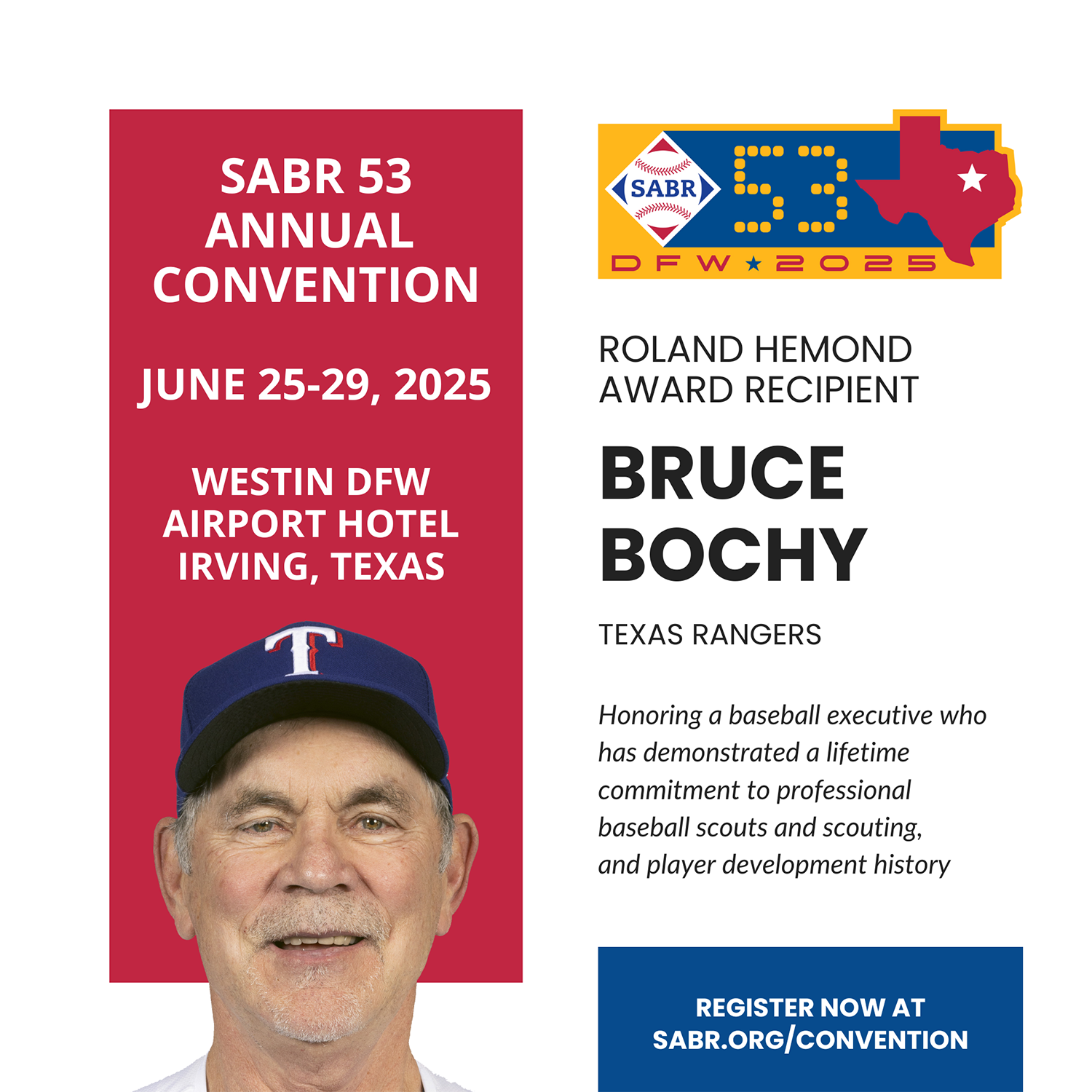 SABR 53: Bruce Bochy to be honored with 2025 Roland Hemond Award