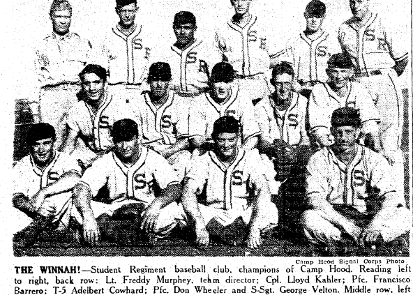Image of the Fort Hood Student Regiment Team in 1943. Retrieved from tankdestroyer.net
