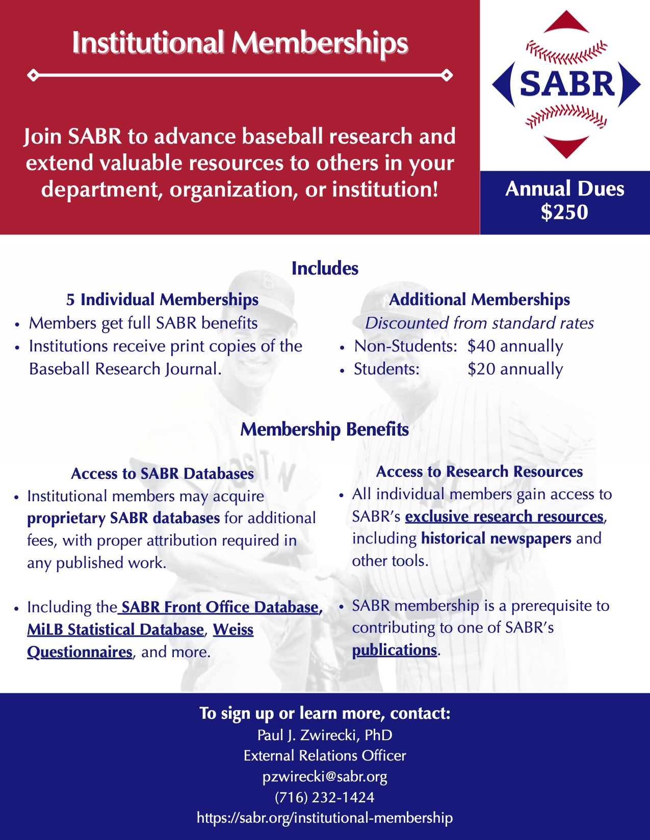 SABR Institutional Memberships