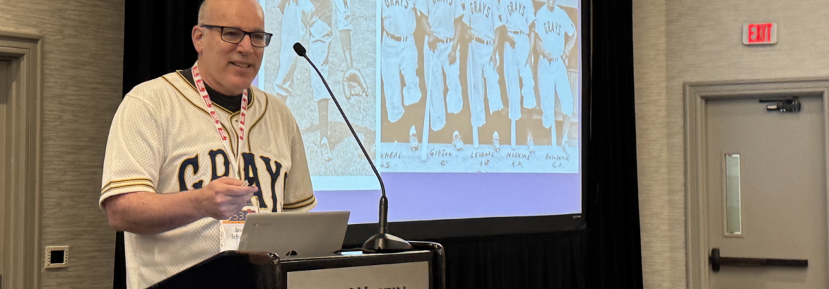 Jason Schwartz was honored with the 2025 Doug Pappas Award for top oral research presentation at SABR 53 in Texas on June 28, 2025.
