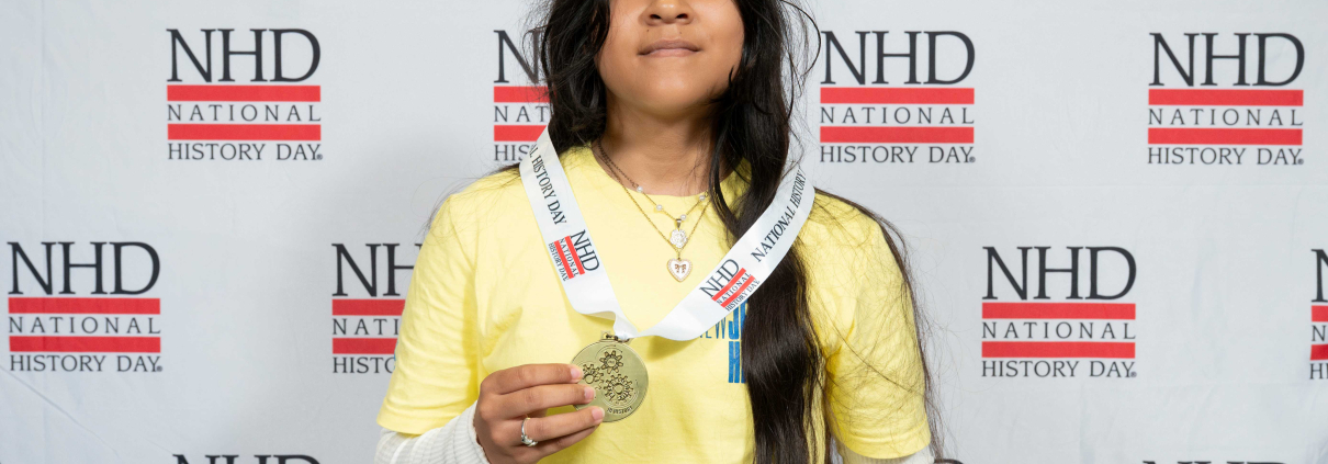 Kristyn Castaneda, a student in New Jersey, was selected as the winner of the 2025 Lee Allen Award at National History Day.